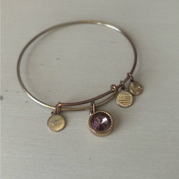 Alex and Ani October Birthstone Charm Bangle, rose - Picture 3 of 5